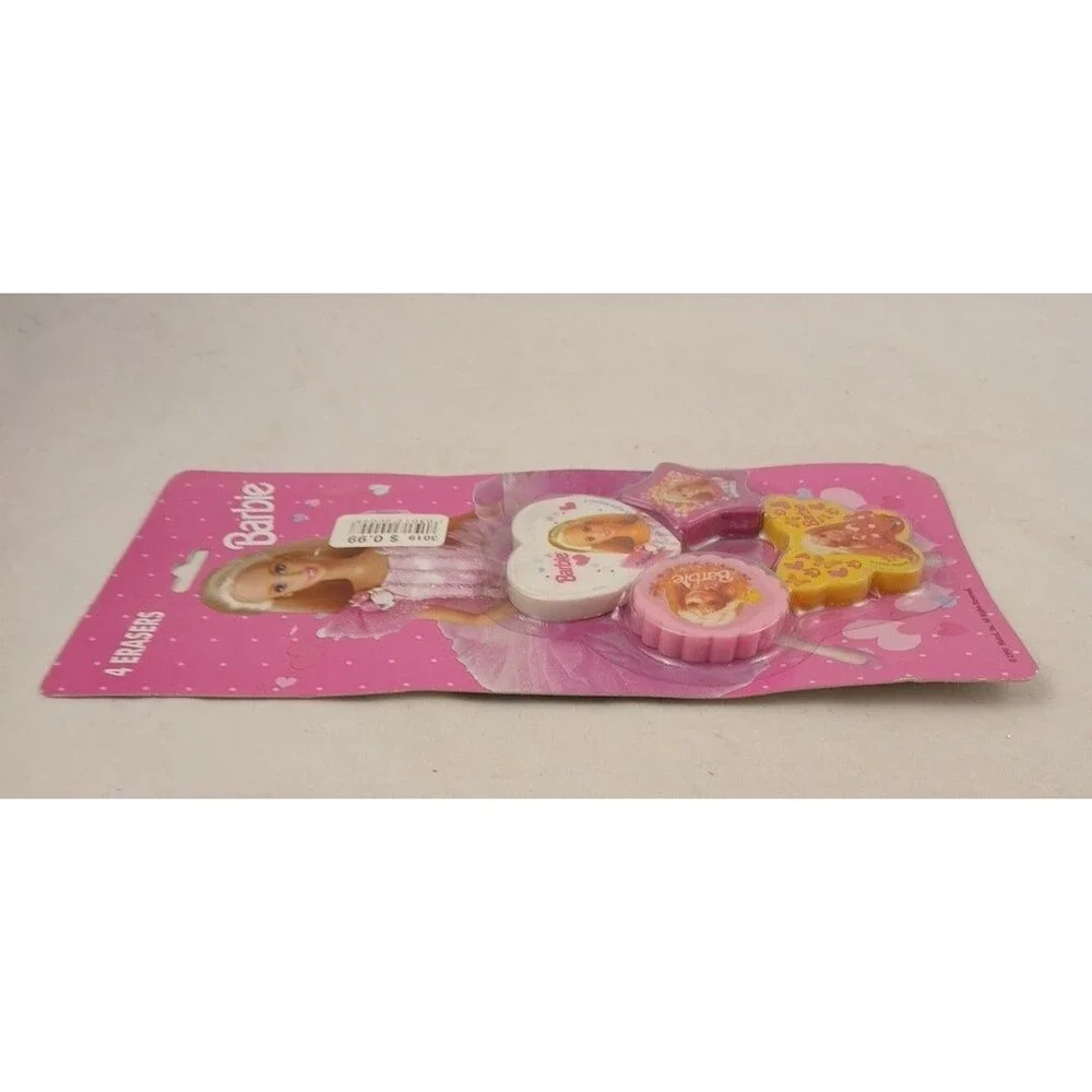 RARE Vintage 1998 Mattel/FLOMO Barbie Party Favors 4 pk of Erasers-SEALED!